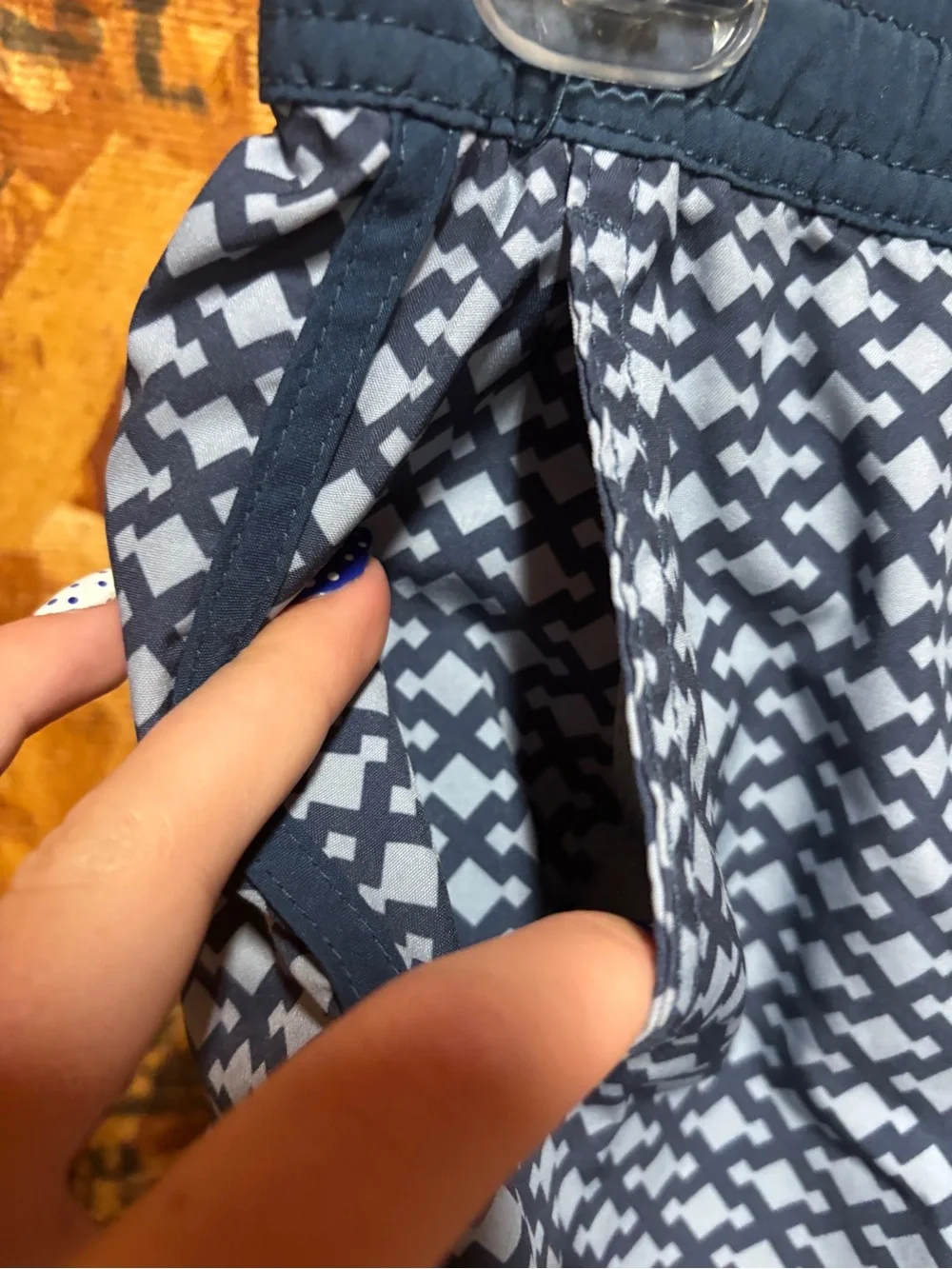 Fair Harbor Navy and Light Blue Kids Swim Trunks